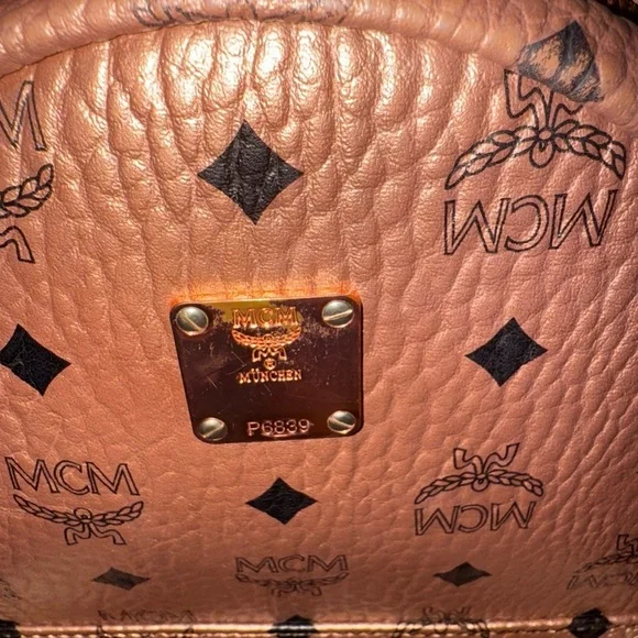 MCM Viestos Small Limited Edition Metallic Rose Studded Backpack $1080 - Picture 10 of 14